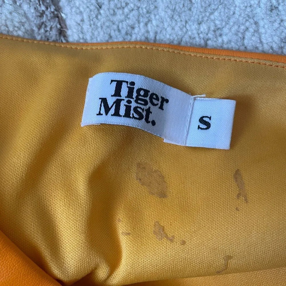 Tiger Mist Vegan Leather  Mini Strapless Tube Dress Orange Size Small - Picture 8 of 10